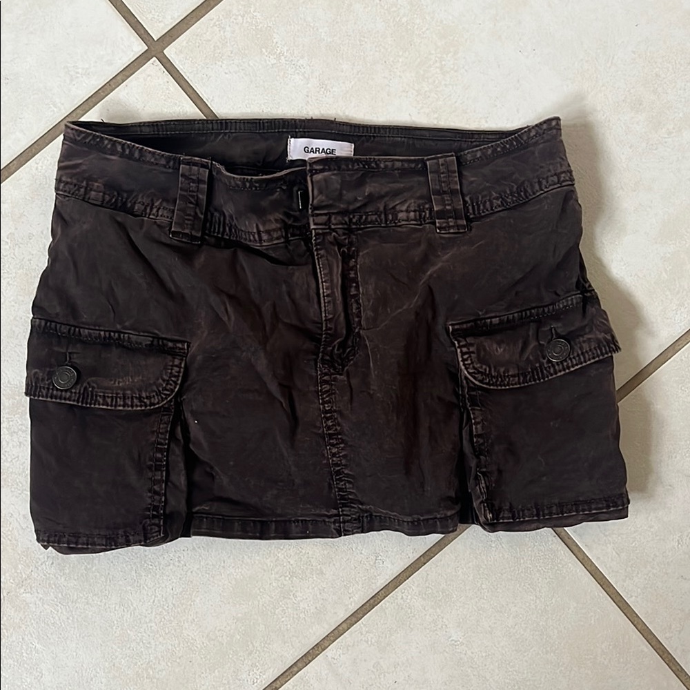 Garage Women's Black Cargo Mini Skirt